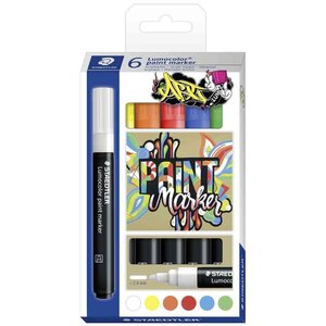 Lumocolor marqueur acrylique paint marker étui de 6 staedtler