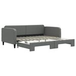 vidaXL Lit de jour avec lit gigogne gris foncé 100x200 cm tissu