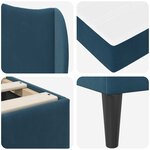 vidaXL Cadre de lit avec tête de lit Bleu 200 x 200 cm Velours