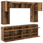 vidaXL Ensemble de meuble TV mural 6 Pièces Bois ancien Bois d’ingénierie