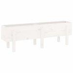 vidaXL Lit surélevé de jardin blanc 121x30x38 cm bois de pin massif