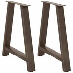 vidaXL Pieds de table à manger en forme de A  2 pièces  70 x (72-73) cm  acier