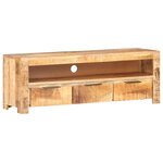vidaXL Meuble TV 119x30x41 cm Bois de manguier brut