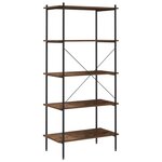 vidaXL Étagère à 5 niveaux noir et naturel 80x40x163 cm