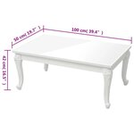 vidaXL Table basse blanc brillant 100x50x42 cm bois d'ingénierie