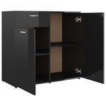 vidaXL Buffet Noir brillant 160x36x75 cm Aggloméré
