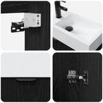 vidaXL Meuble de salle de bain avec robinet Chêne noir