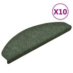 vidaXL Tapis autoadhésifs de marches 10 Pièces Vert 65x21x4 cm Aiguilleté