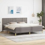 vidaXL Cadre de lit avec matelas Taupe 200 x 200 cm tissu