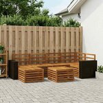 vidaXL Ensemble de canapé d'angle 7 Pièces Naturel Bois d'Acacia Massif