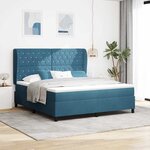 vidaXL Lit à ressorts avec matelas Bleu foncé 180 x 200 cm Velours