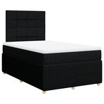 vidaXL Sommier à lattes de lit avec matelas noir 120x190 cm tissu
