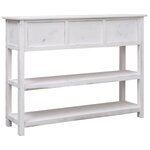 vidaXL Buffet Blanc antique 108x30x76 cm Bois de Paulownia massif