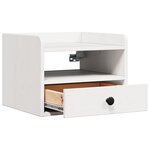 vidaXL Table de chevet avec tiroir 2 Pièces Blanc 38 x 36 x 29 5 cm