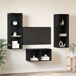vidaXL Ensemble meuble TV Montage mural Chêne noir 37 x 37 x 107 cm