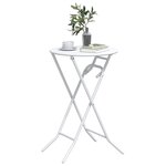 vidaXL Table de Jardin Blanc 50 x 50 x 72 cm Métal
