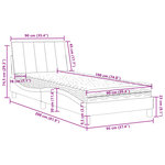 vidaXL Lit avec matelas gris foncé 90x190 cm velours