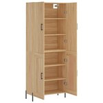 vidaXL Buffet haut Chêne sonoma 69 5x34x180 cm Bois d'ingénierie
