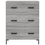 vidaXL Buffet haut Sonoma gris 69 5x34x180 cm Bois d'ingénierie