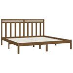 vidaXL Cadre de lit sans matelas marron miel 200x200 cm bois massif