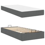 vidaXL Cadre de lit avec matelas Gris foncé 90 x 190 cm tissu