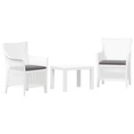 vidaXL Ensemble salon 3 pc Blanc PP