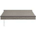 Store banne manuel sans coffre 2,90 x 2m en aluminium, structure grise anthracite, toile taupe BEAURIVAGE