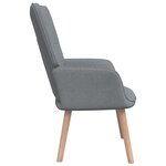 vidaXL Chaise de relaxation avec tabouret Gris clair Tissu