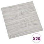vidaXL Dalles de plancher autoadhésives 20 Pièces PVC 1 86 m² gris clair