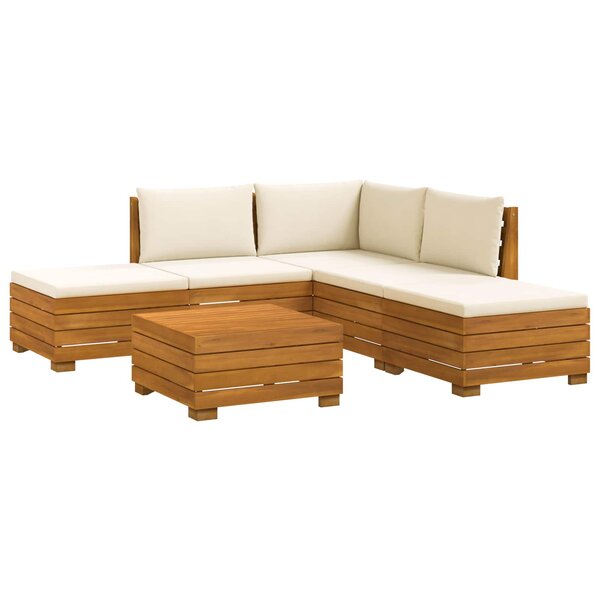 vidaXL Ensemble de canapés d'extérieur avec coussin 6 Pièce Marron