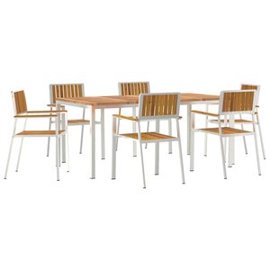 vidaXL Ensemble de repas extérieur 7 pc 180 x 90 x 75 cm