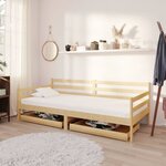 vidaXL Lit de repos avec tiroirs 90x200 cm Bois de pin massif