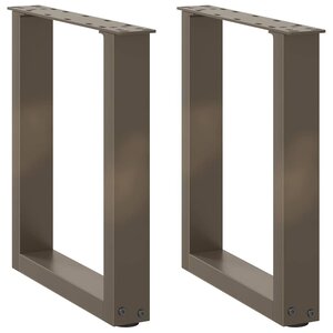 vidaXL Pieds de table basse en U 2 pièces Acier naturel 28 x (42-43) cm Acier