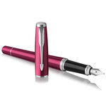 Parker urban stylo plume  magenta éclatant  plume moyenne  encre bleue  coffret cadeau