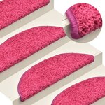 vidaXL Tapis de marches d'escalier 15 Pièces Rose 56x17x3 cm