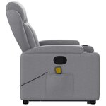 vidaXL Fauteuil de massage inclinable Gris clair Tissu