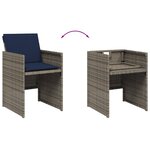 vidaXL Ensemble à manger de jardin 5 Pièces coussins gris résine tressée