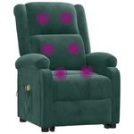 vidaXL Fauteuil de massage Vert foncé Velours