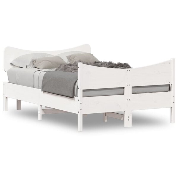 vidaXL Cadre de lit sans matelas blanc 120x200 cm bois de pin massif