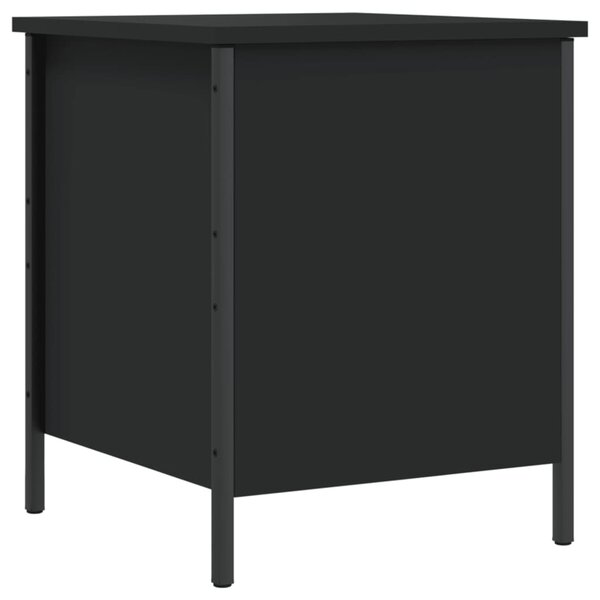 vidaXL Banc de rangement noir 40x42 5x50 cm bois d'ingénierie