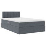 vidaXL Lit avec rangement et LED Gris foncé 120 x 190 cm Velours