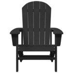 vidaXL Chaise Adirondack Noir 74 x 82 x 92cm HDPE