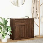 vidaXL Buffet avec tiroir chêne brun 71x35x65 cm bois d'ingénierie