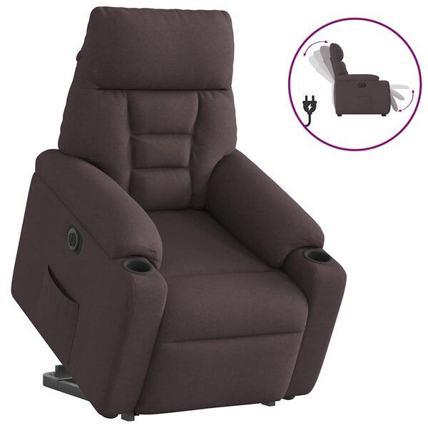 vidaXL Fauteuil inclinable électrique marron foncé tissu