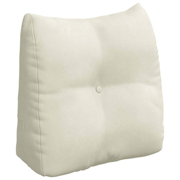 vidaXL Coussin de Dos Crème 45 x 24 x 50 cm Velours