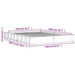 vidaXL Cadre de lit sans matelas cire marron 140x200cm bois pin massif