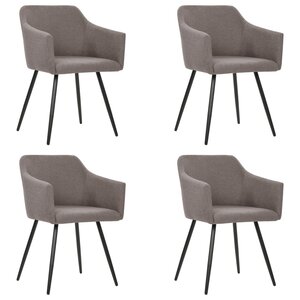vidaXL Chaises à manger lot de 4 taupe tissu