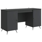vidaXL Bureau avec étagère Noir 142 5 x 50 x 75 cm Bois d'ingénierie