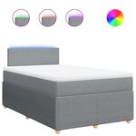 vidaXL Sommier à lattes de lit et matelas gris clair 120x190 cm tissu