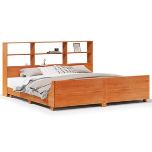 vidaXL Cadre de lit sans matelas cire marron 180x200cm bois pin massif